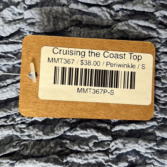 NWT Vestique ruched blue/periwinkle top - Picture 3 of 4